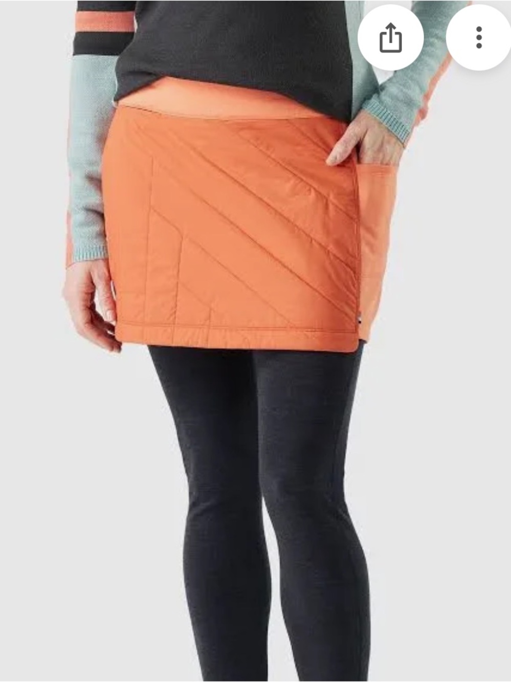 NWT Smartwool W Smartloft Skirt Coral Reef Orange Quilted Active